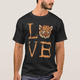Karakal Gruselige Katzen Gesicht Liebe Herz Wilde T-Shirt