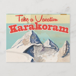 Karakoram Vintage Urlaubsposter Postkarte
