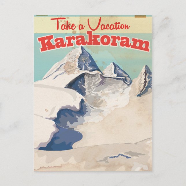 Karakoram Vintages Urlaubspaket Postkarte (Vorderseite)