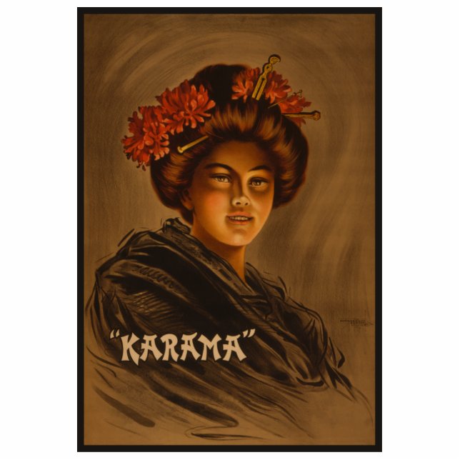 Karama: Japanische Romance Geisha-Schauspielerin Freistehende Fotoskulptur (Vorne)