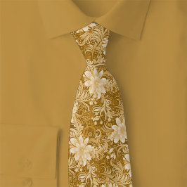 Karamell Blumen Batik Krawatte