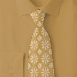 Karamell geometrisch floral krawatte