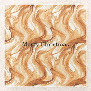 Karamell-Karamell-Bonbon-Swirls Weihnachten Glasuntersetzer