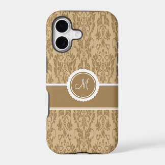 Karamell-monogrammiertes Damast-iPhone-5-Cover