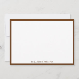 Karamellbraun, einfache Minimalistische Grenznotiz Mitteilungskarte