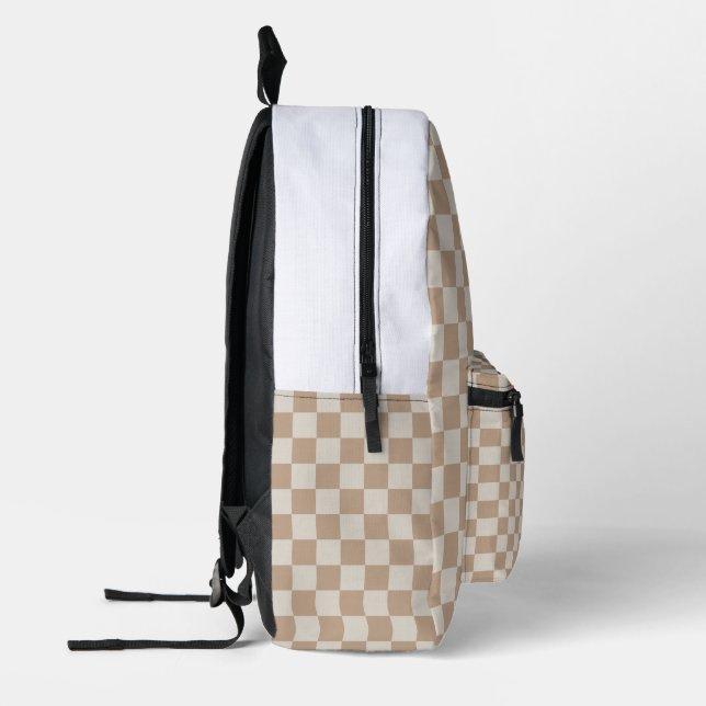 Karamellbraun Karamellmuster Bedruckter Rucksack (Links)