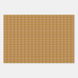 Karamellbraun Kariertes Klassisches Muster Geschenkpapier Set
