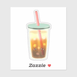 Karamelleis-Kaffee mit Sahnetaum Aufkleber