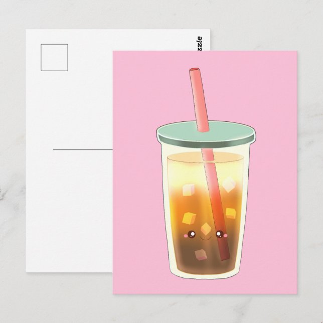 Karamelleis-Kaffee mit Sahnetaum Postkarte (Vorne/Hinten)