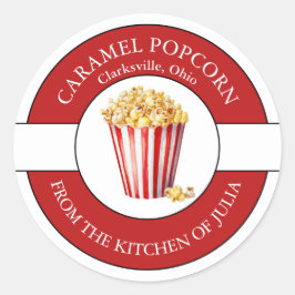 Karamelll-Popcorn-Etikett Runder Aufkleber