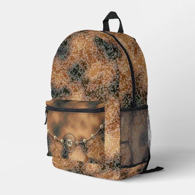 Karamelll und Schokolade Braun, Nähtasche Bedruckter Rucksack (Rückseitige Ecke Rechts)