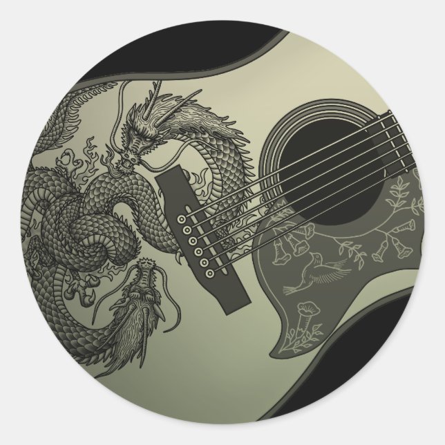Karami ryuu guitar 1 runder aufkleber (Vorderseite)