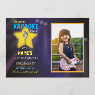 Karaoke Birthday Party Dance Star Foto Einladung