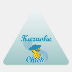 Karaoke Chick #3 Dreieckiger Aufkleber