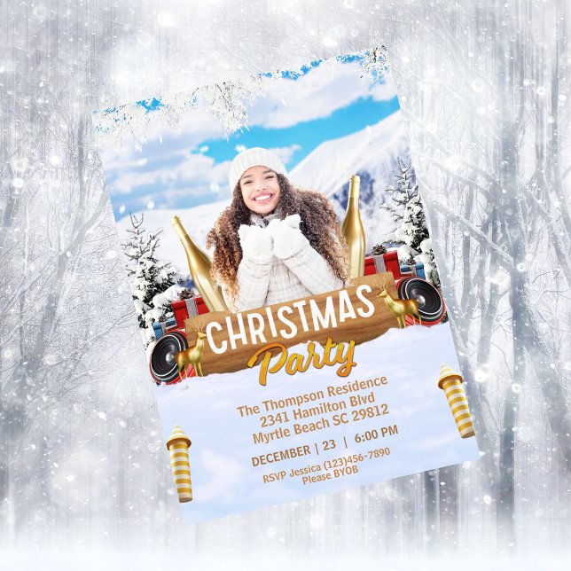 Karaoke Dance DJ Music Christmas Party Einladung (Von Creator hochgeladen)