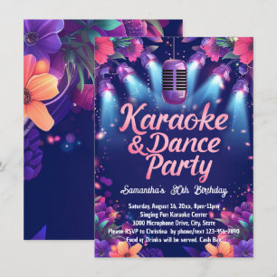 Karaoke Dance Party Social oder Birthday Party Einladung