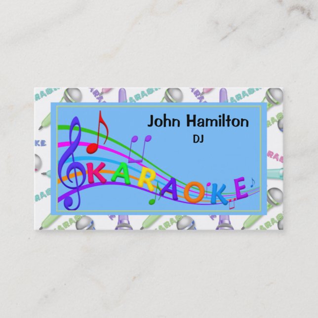 Karaoke DJ Business Card Visitenkarte (Vorderseite)