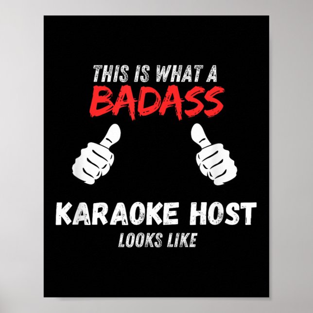Karaoke Funny This Is What A Bad Karaoke Host Look Poster (Vorne)