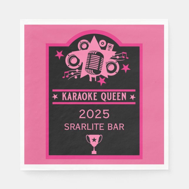 Karaoke-Gewinner Serviette (Vorderseite)