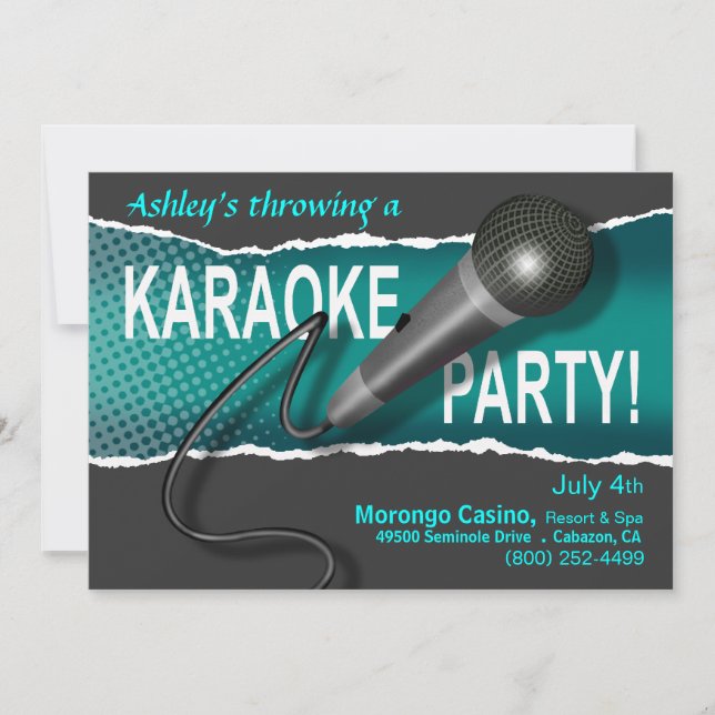 Karaoke Girls Night Out Party Night Einladung (Vorderseite)