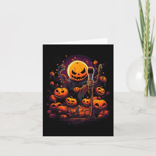 Karaoke Halloween Custom Graphic T-Shirts for Men  Karte (Vorderseite)