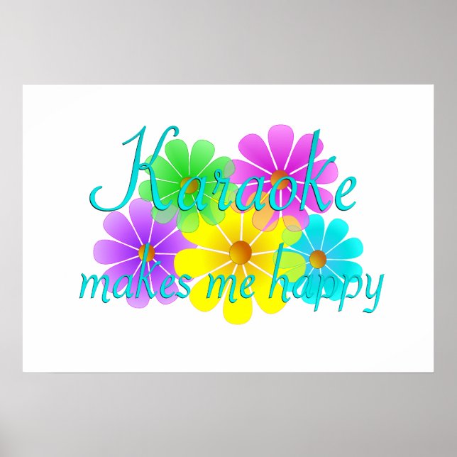 Karaoke Happiness Blume Poster (Vorne)