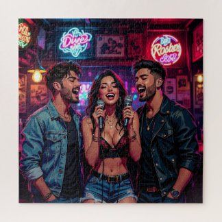 Karaoke in einer Bar Comic