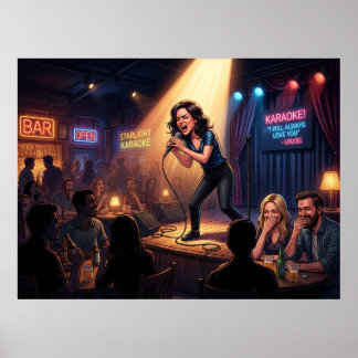 Karaoke Königin: Humorvoller Poster