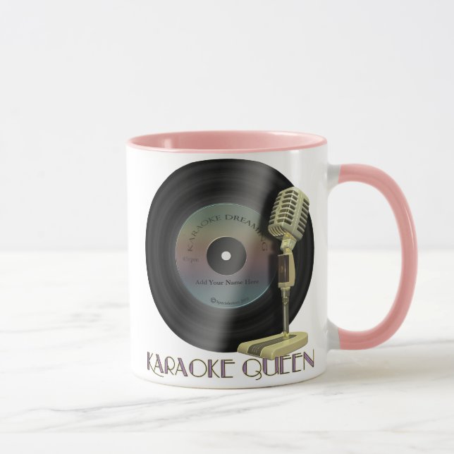 Karaoke-Königin-personalisierter Trinkbehälter Tasse (Rechts)