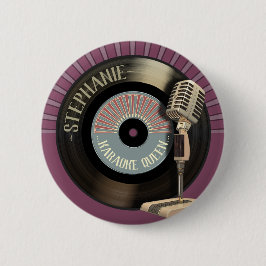 Karaoke-Königin Retro Mic und Aufzeichnung Button