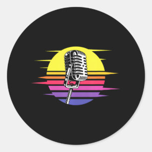 Karaoke Lover Cool Crazy Karaoke Singer Runder Aufkleber