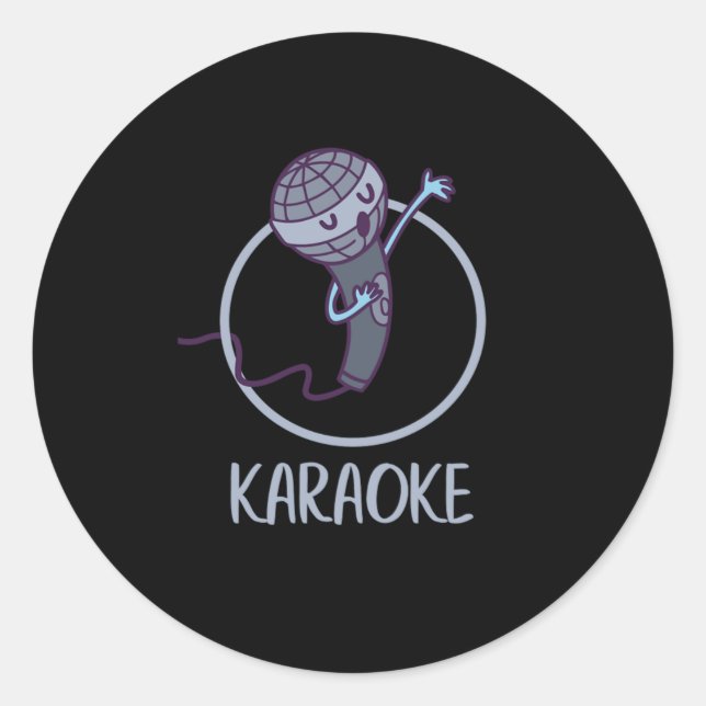 Karaoke Mic Singmusikmikrophon Musikgeschenk Runder Aufkleber (Vorderseite)