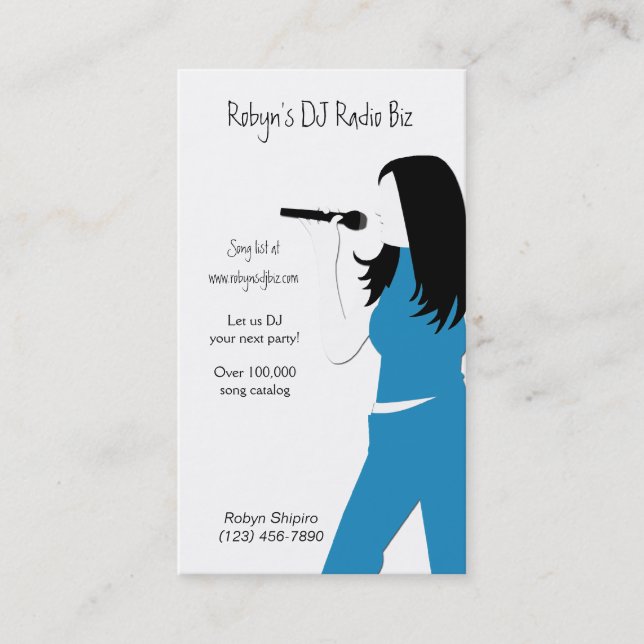 Karaoke Music DJ Service Business Card Visitenkarte (Vorderseite)