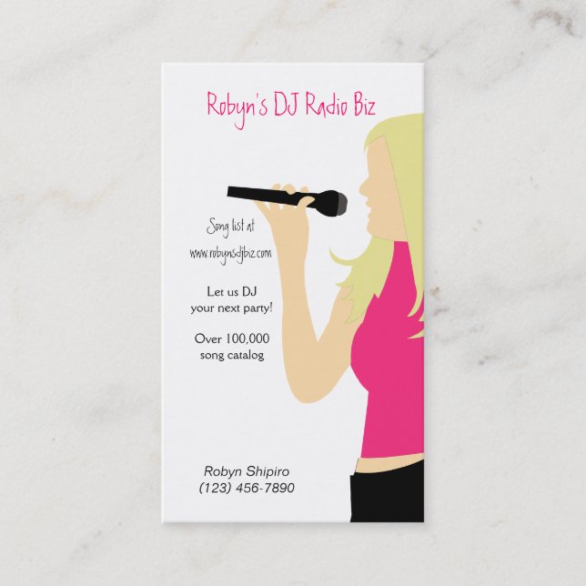 Karaoke Music DJ Service Carte de visite (Devant)