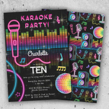 Karaoke Neon Glow Birthday Singing Music Party 