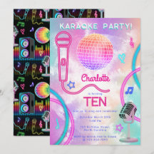 Karaoke Neon Glow  Tie-Dye Geburtstagsfeier 