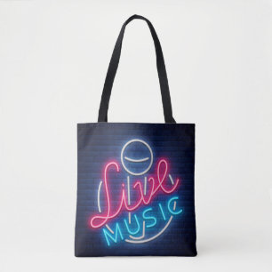 Karaoke Neon Lighting Kurved Word Art Text Tasche