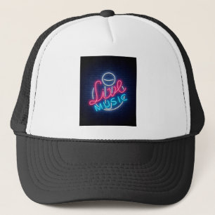 Karaoke Neon Lighting Kurved Word Art Text Truckerkappe