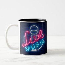 Karaoke Neon Lighting Kurved Word Art Text Zweifarbige Tasse