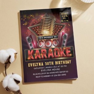 Karaoke Night Anniversaire Fête Invitation