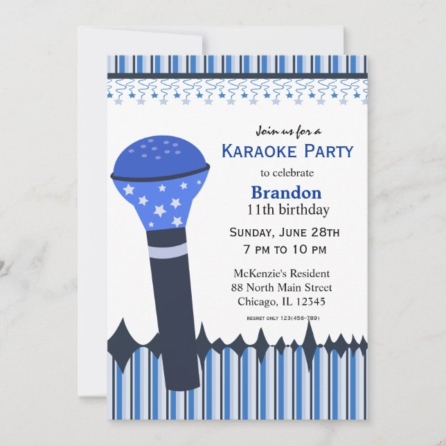 Karaoke Nights Einladung (Vorderseite)