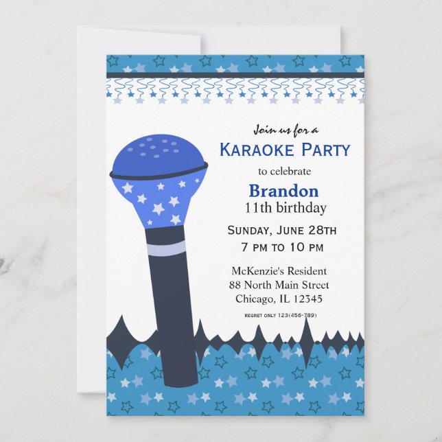 Karaoke Nights Einladung (Vorderseite)