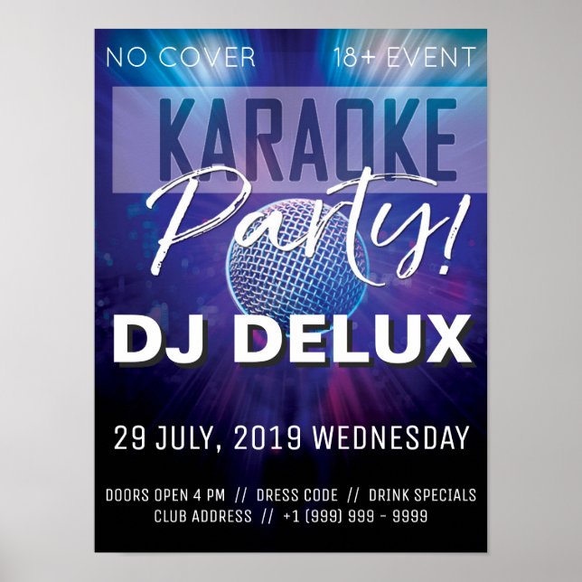 Karaoke Party | DJ | Club Flyer Poster (Vorne)