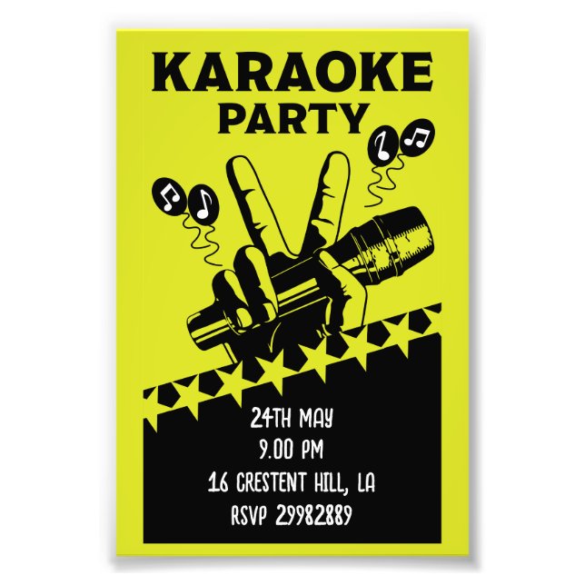 Karaoke Party Invite Fotodruck (Vorne)