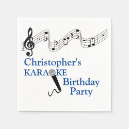 Karaoke Party Musikalisches Schuhmikrofon Blau Serviette