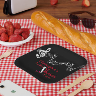 Karaoke Party Musikalisches Schuhmikrofon Rot Pappteller