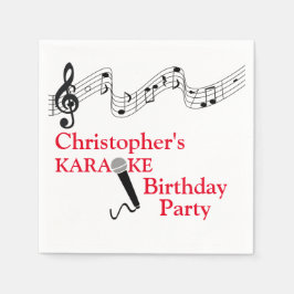 Karaoke Party Musikalisches Schuhmikrofon Rot Serviette