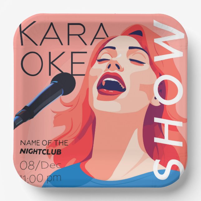 Karaoke-Party Pappteller (Vorderseite)