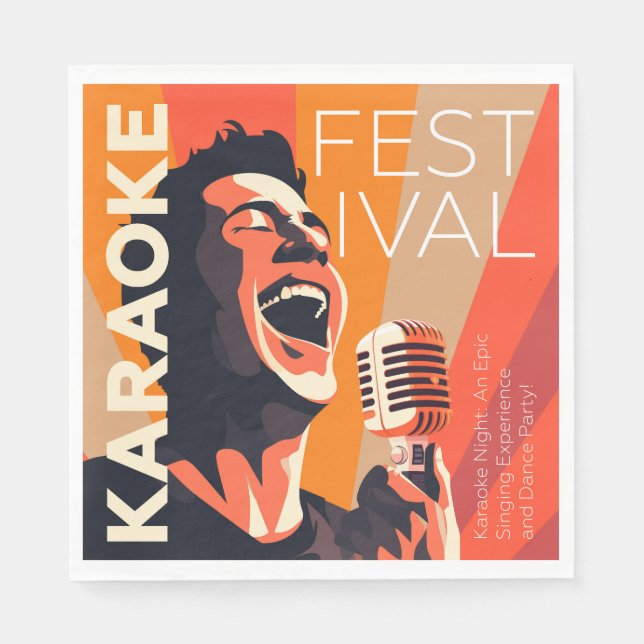 Karaoke-Party Serviette (Vorderseite)