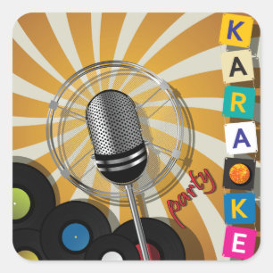 Karaoke Party Singing Square Sticker